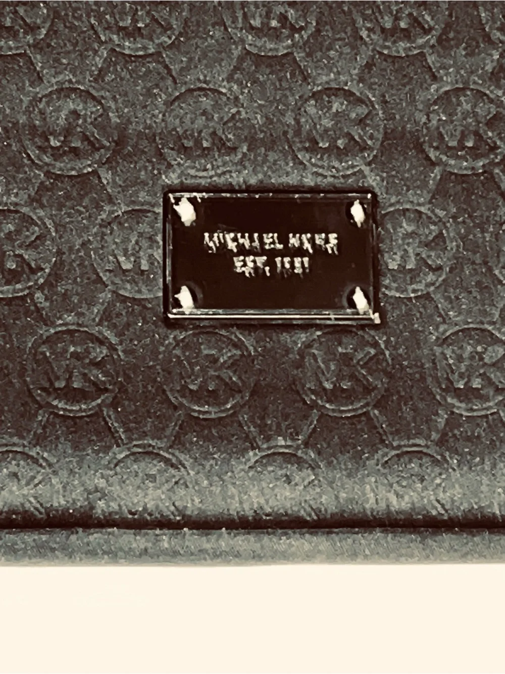 Michael Kors Black Monogram Neoprene Laptop Sleeve Zip Case